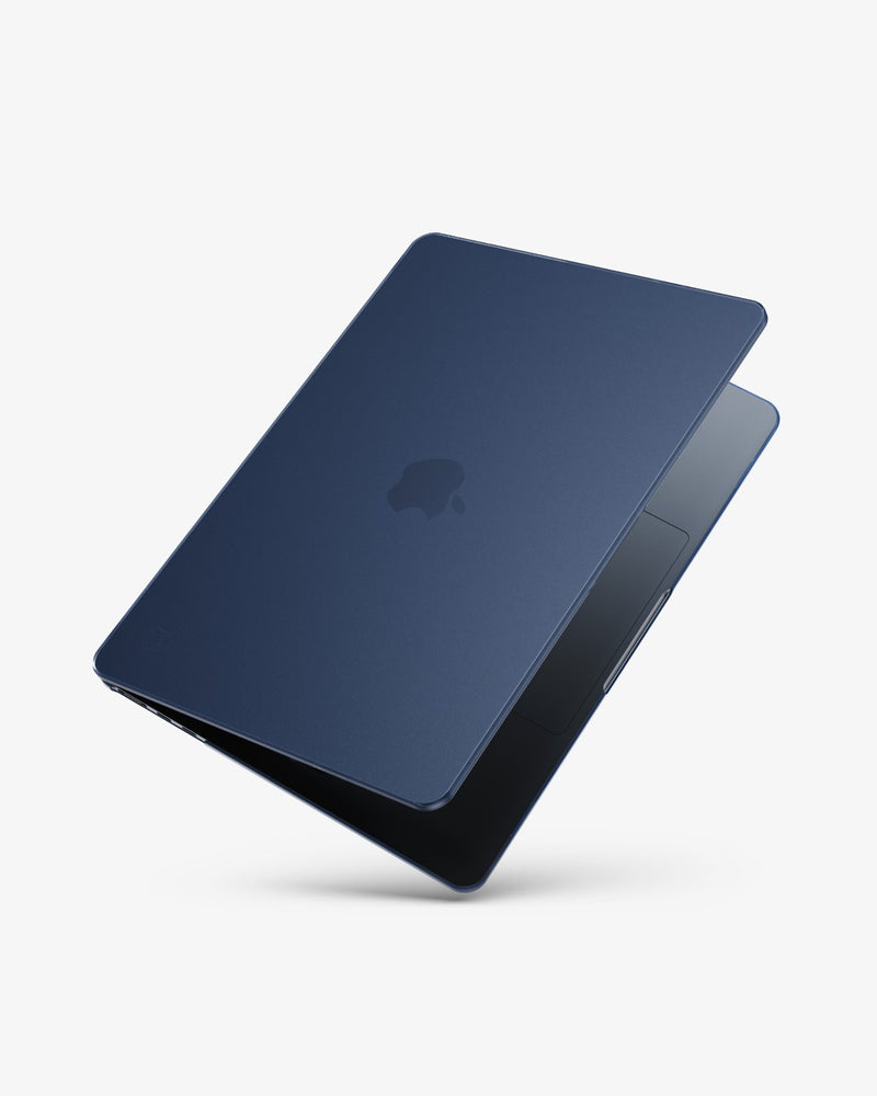MacBook Air in a translucent Midnight GhostShell Frost hardshell case