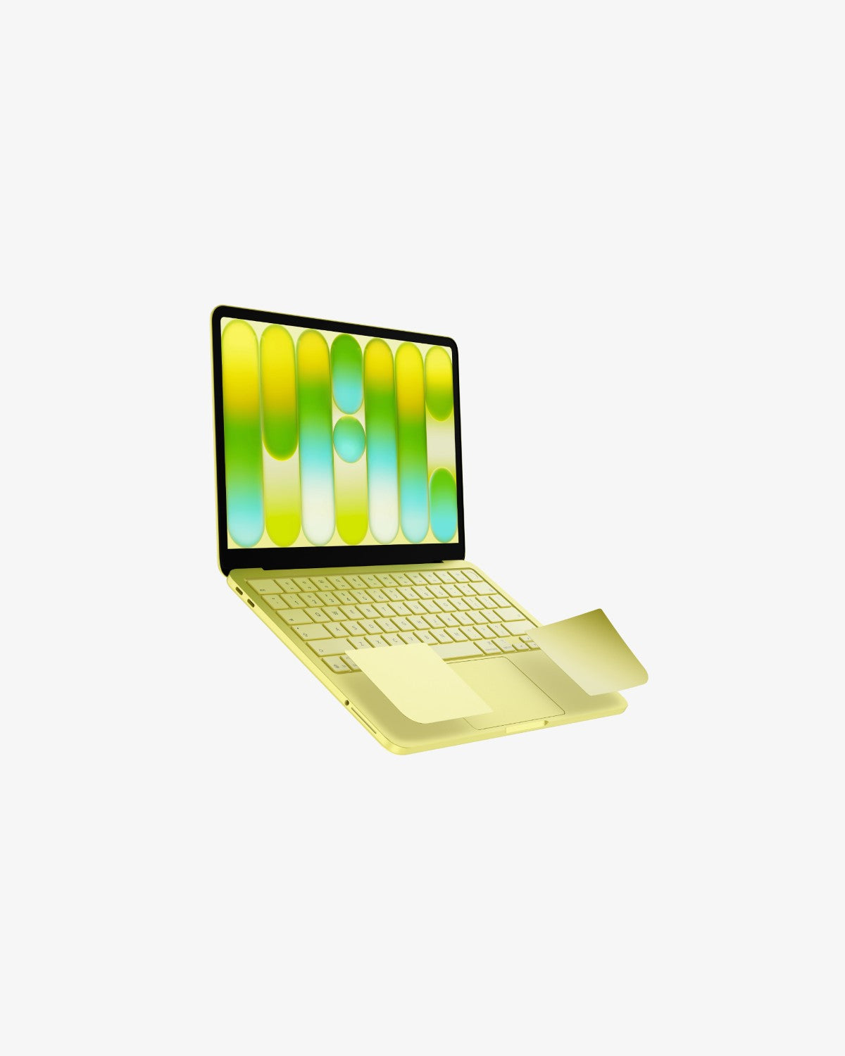 Citrus MacBook Neo 13 open with a matching GhostShield palm rest protector